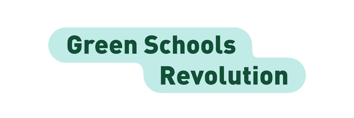 A two-line dark green wordmark inside stacked rounded mint-green blobs.