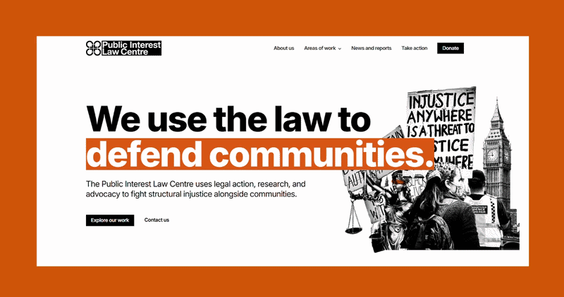 Preview of the Public Interest Law Centre website