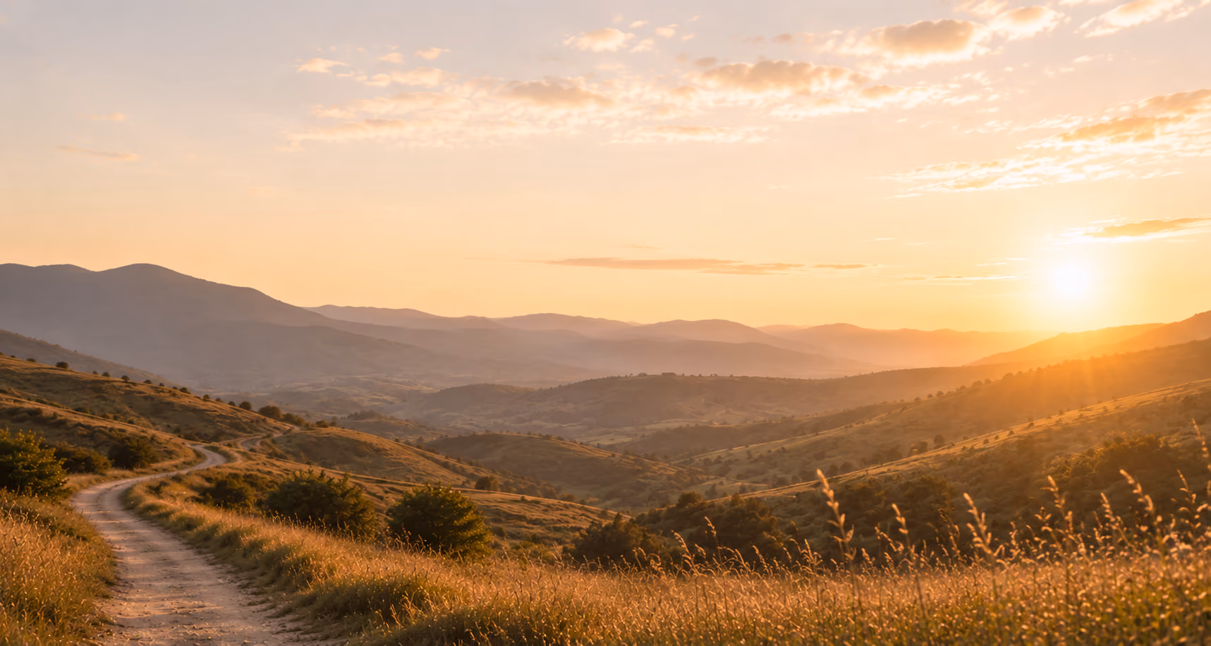 Sunrise landscape representing a new coaching journey.
