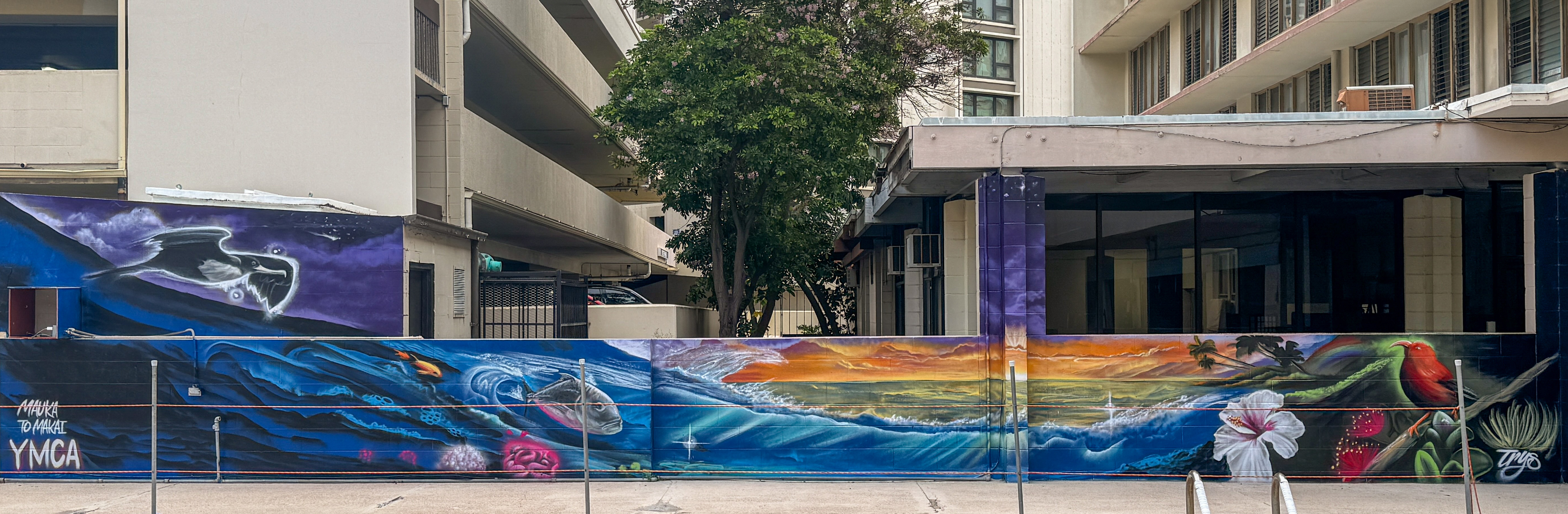 Mauka to Makai ocean mural at the YMCA, by Inspire To Create Media