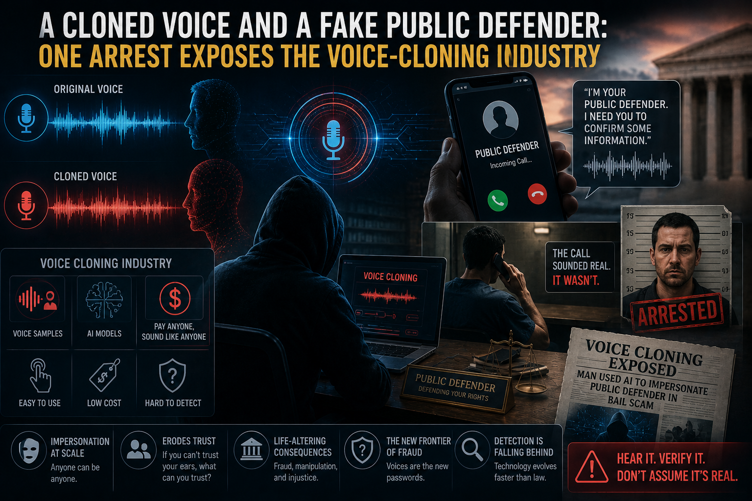 A Cloned Voice and a Fake Public Defender: One Arrest Exposes the Voice-Cloning Industry
