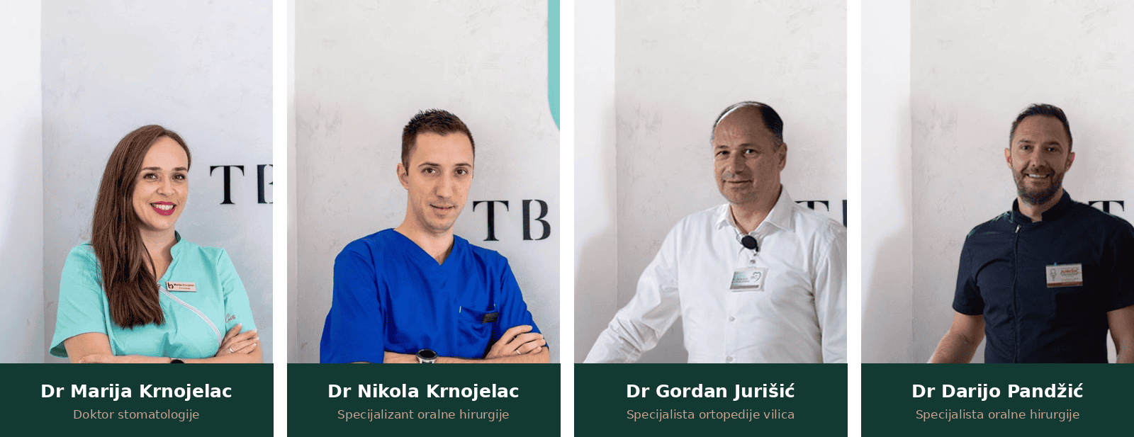 Stomatološki tim TB Dent ordinacije u Trebinju: dr Marija Krnojelac, dr Nikola Krnojelac, dr Gordan Jurišić i dr Darijo Pandžić.