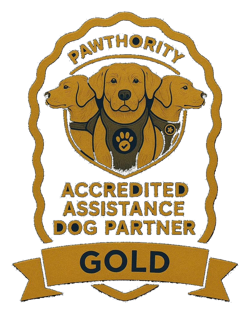 Pawthority Gold Tier Accredited Assistance Dog Partner Badge