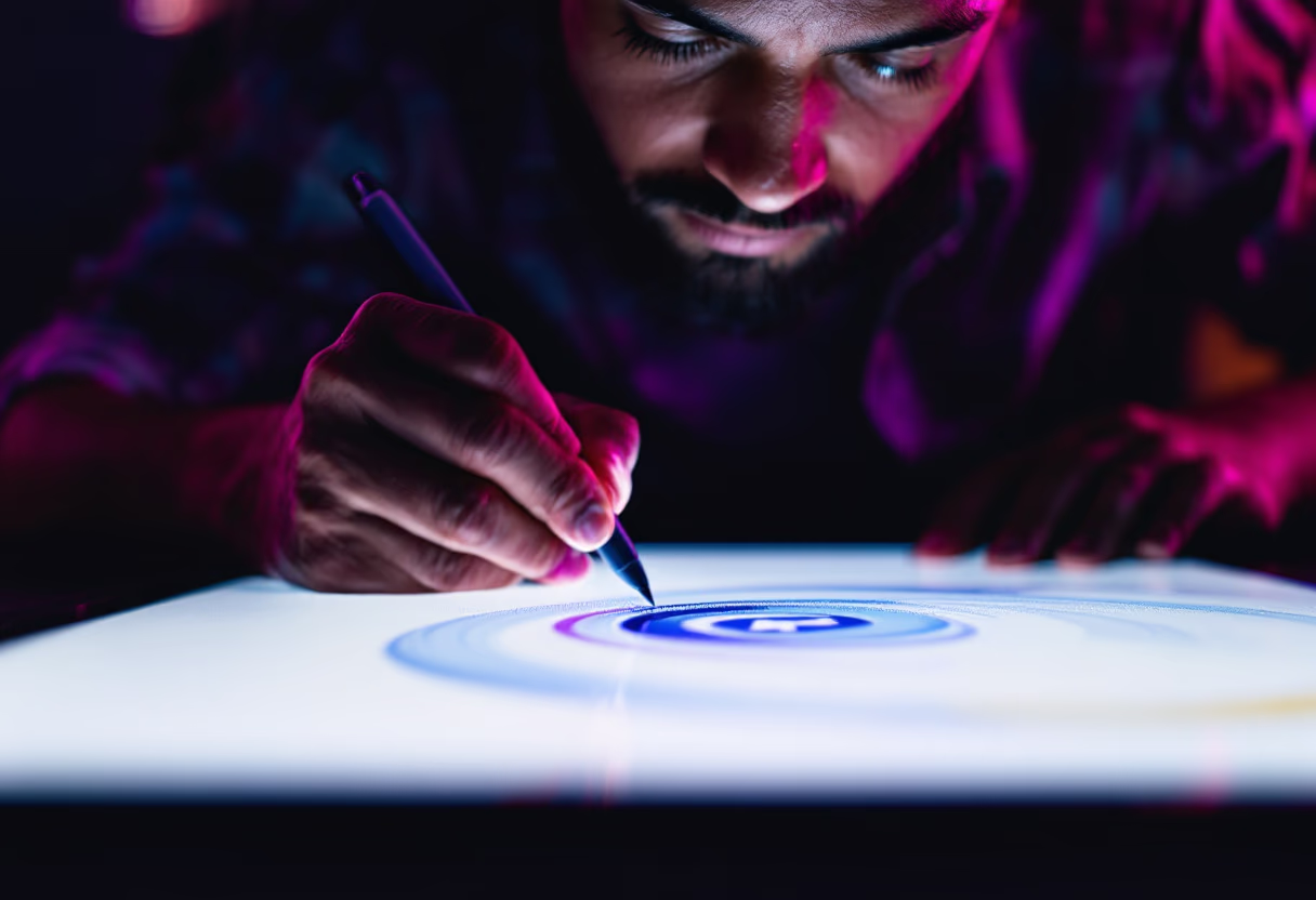 image of a logo design process