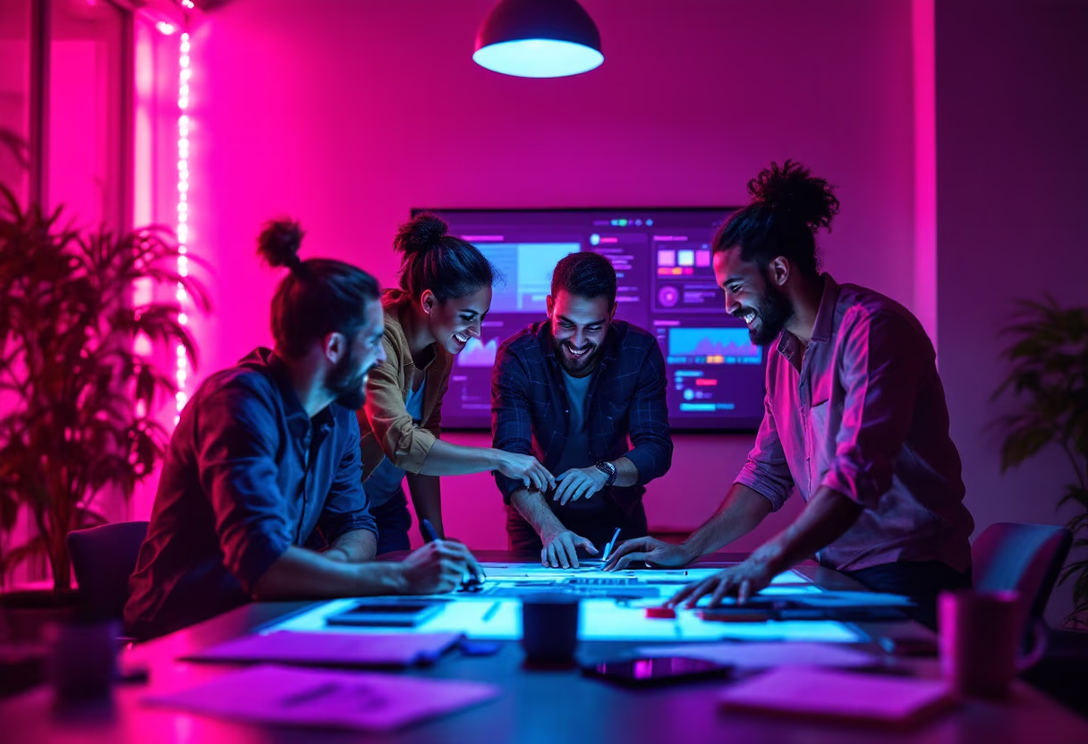 image of an office collaboration scene (for a mobility and transportation)