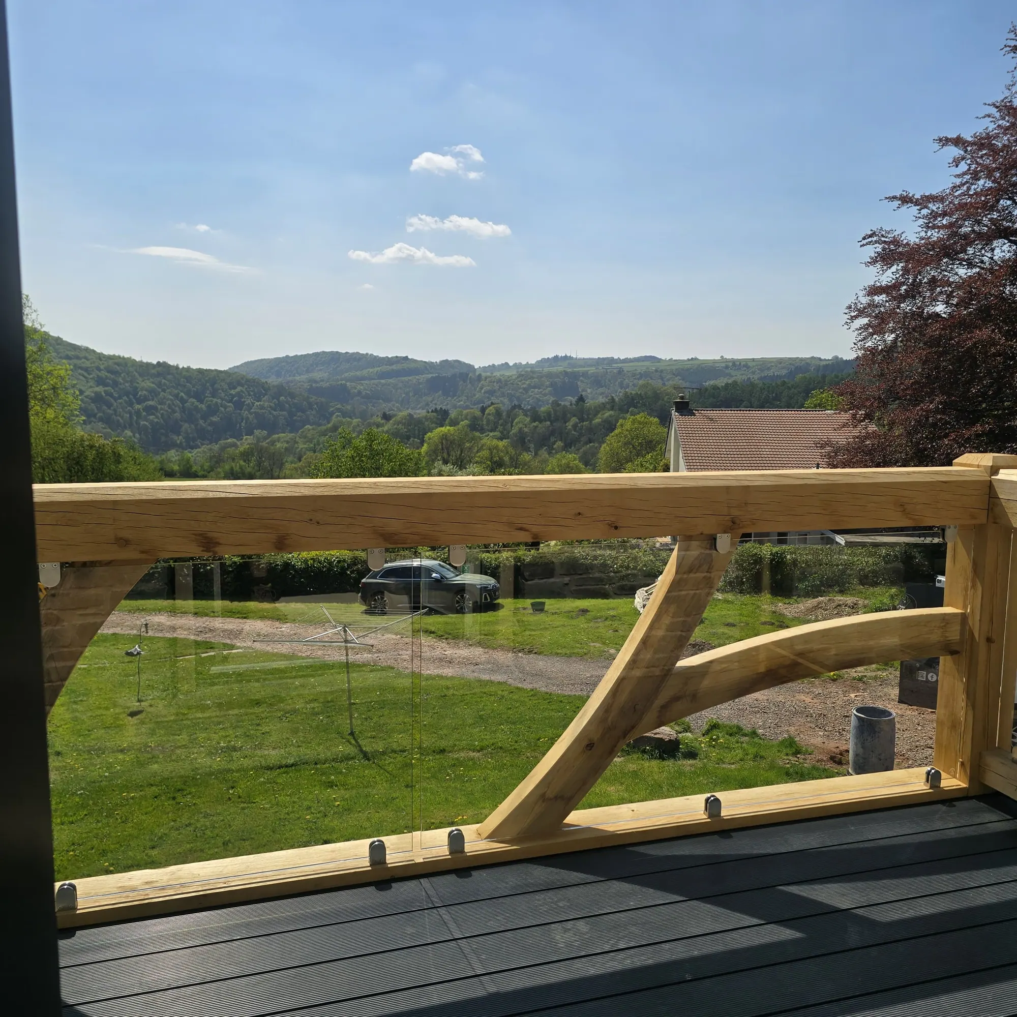 Oak balcony at Brockweir in the Wye Valley