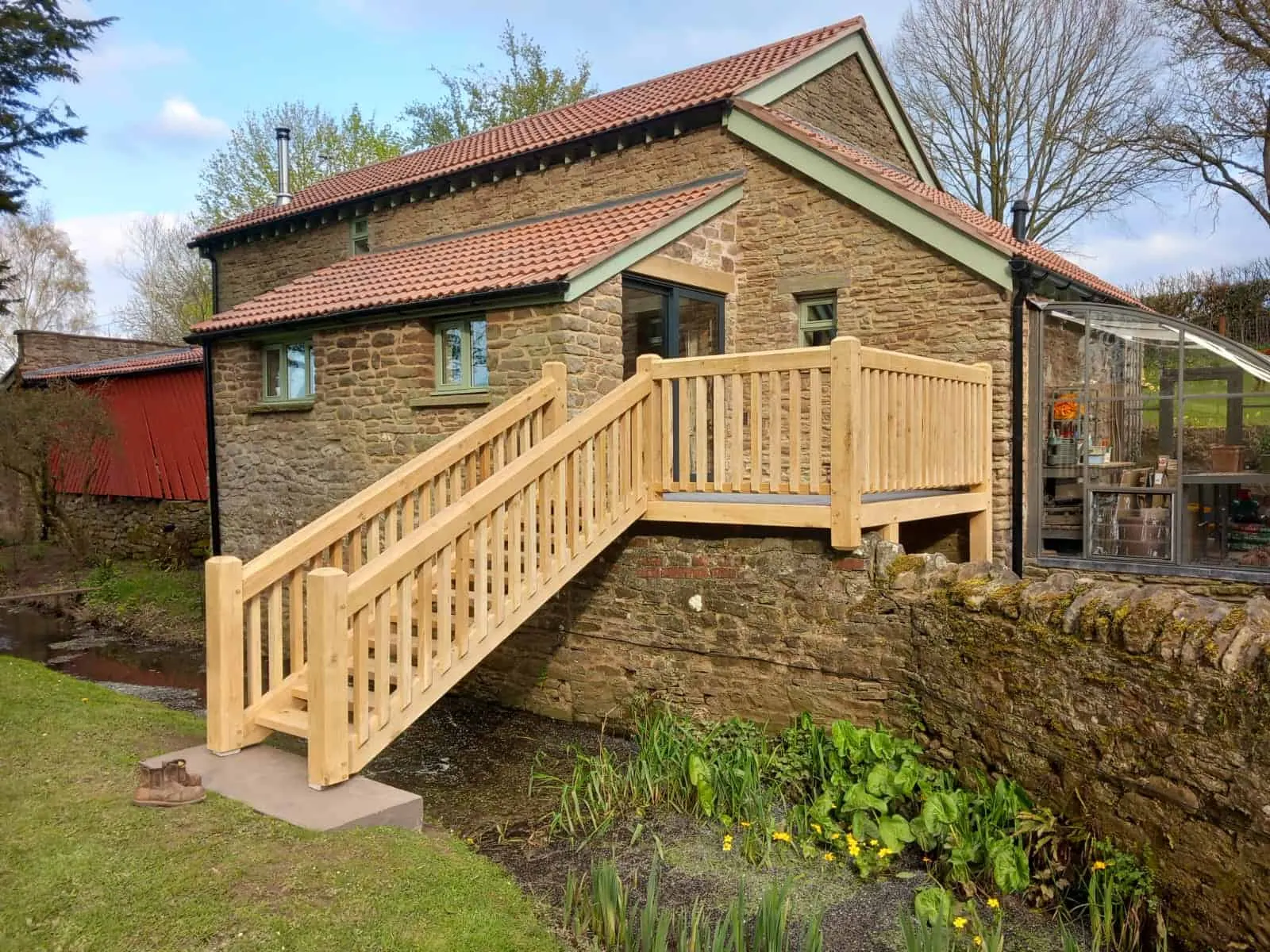 Oak balcony at St Owen's Cross