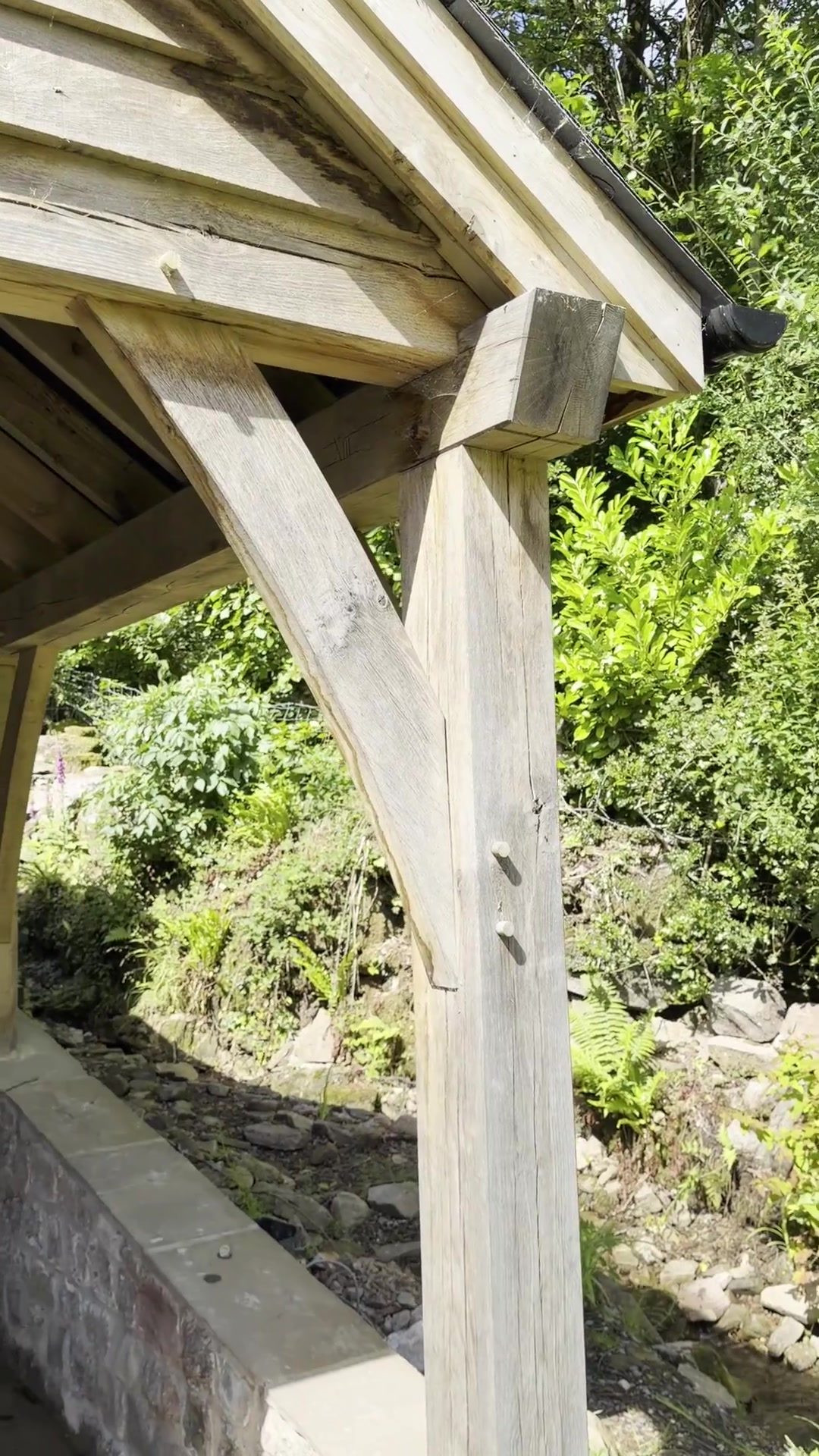 Oak frame car port, Tintern
