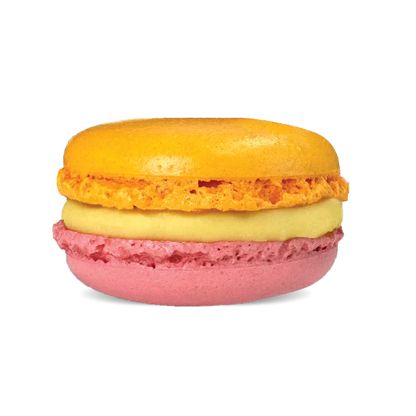 Macaron passion cœur framboise yuzu