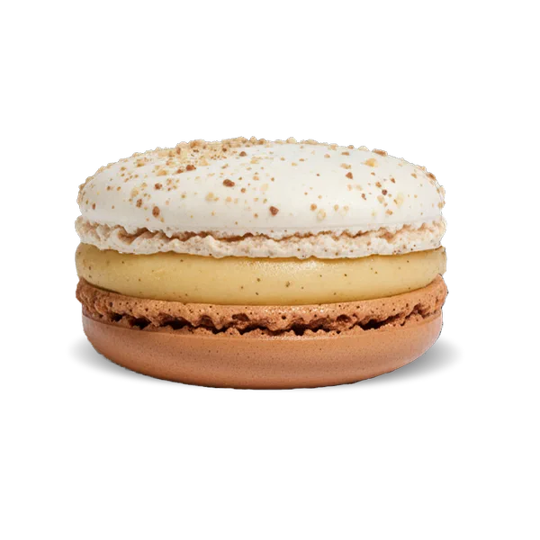 Macaron vanille cœur caramel et noix de pécan Maison Derollier