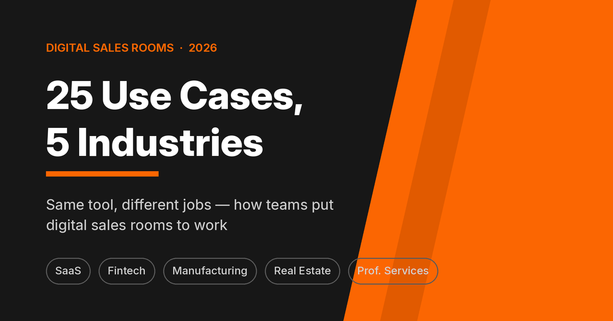 25 digital sales room use cases across SaaS, fintech, manufacturing, real estate and professional services
