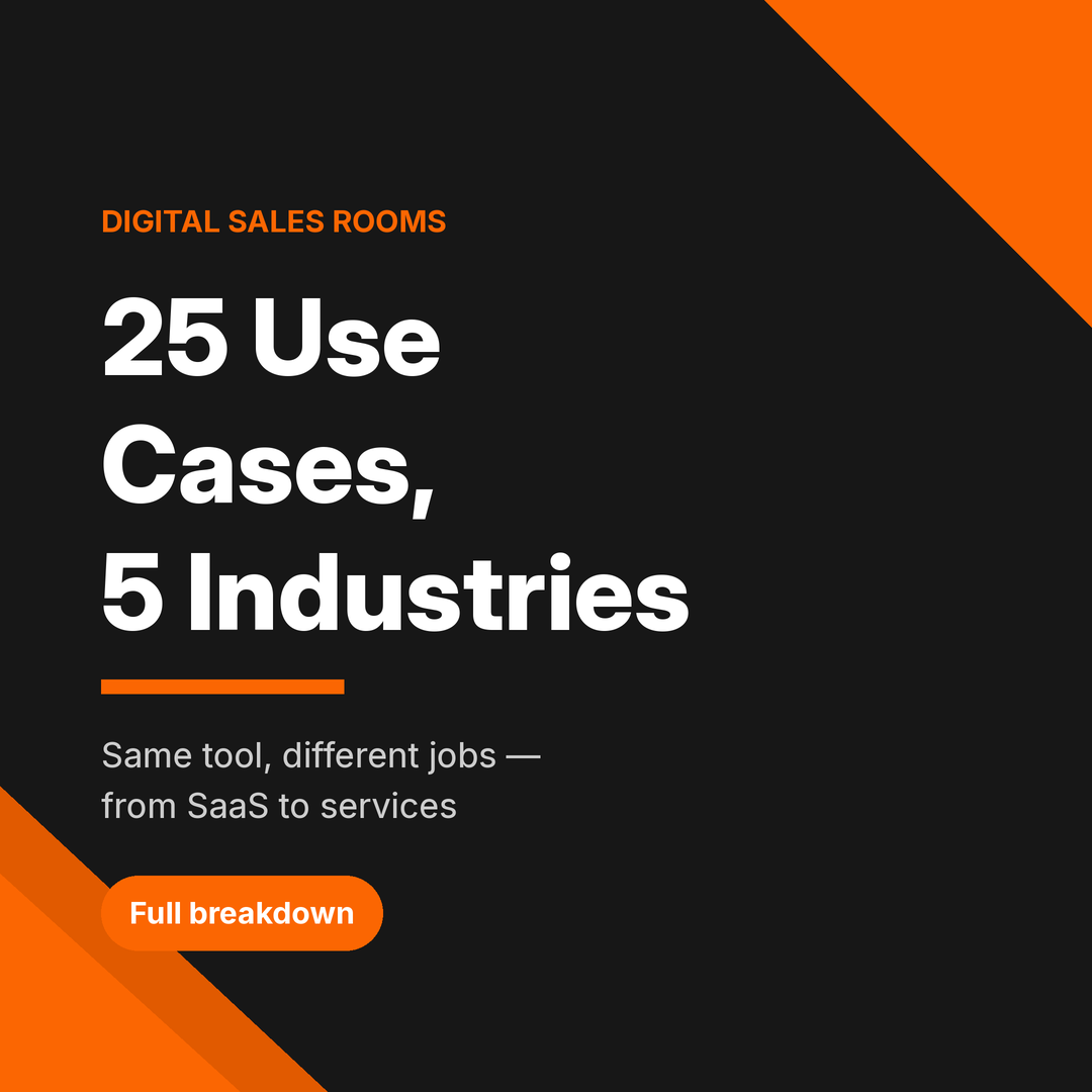 25 digital sales room use cases across SaaS, fintech, manufacturing, real estate and professional services