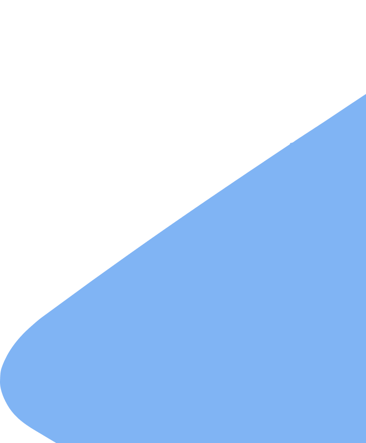 Curved corner blue and black abstract pattern with smooth shapes and diagonal division.