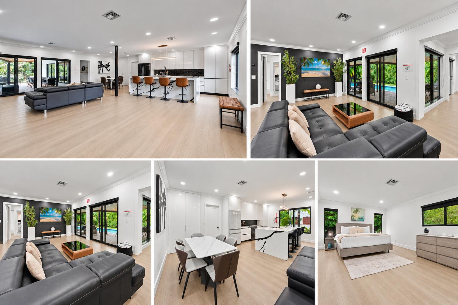 Open-concept living and dining spaces