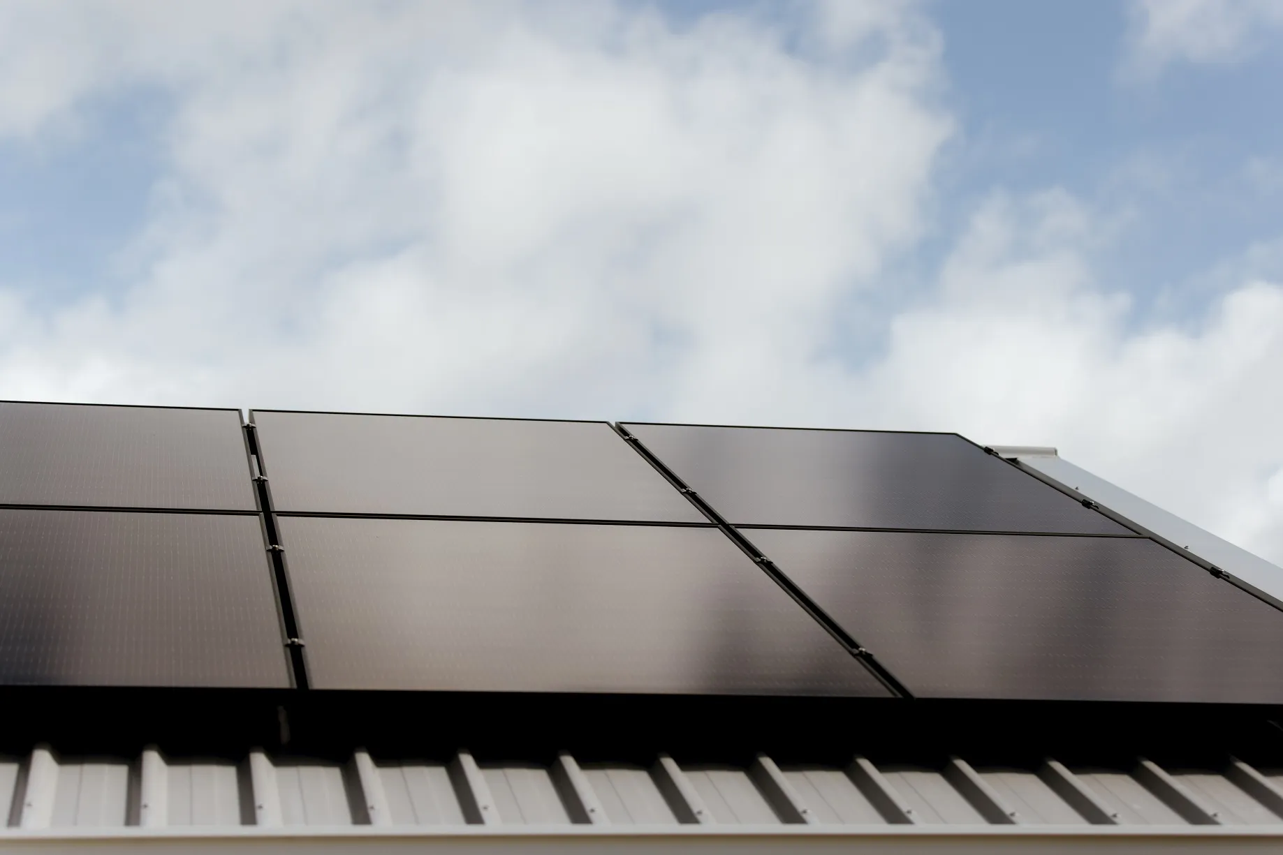 solar panels on a house roof