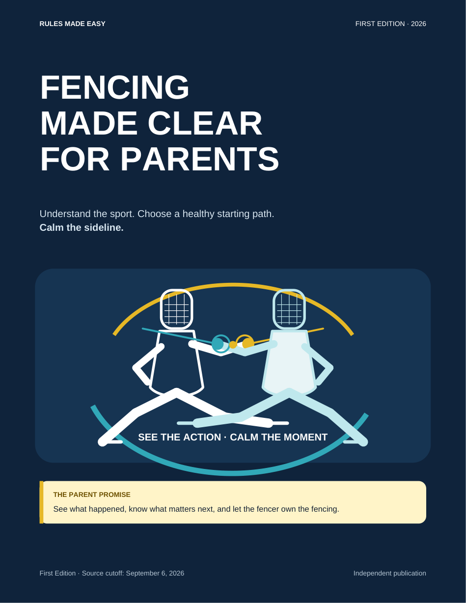 Cover of Fencing Made Clear for Parents, First Edition 2026