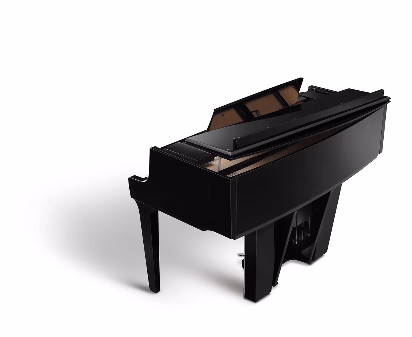 Back view of Kawai NV12 hybrid piano with the top closed.