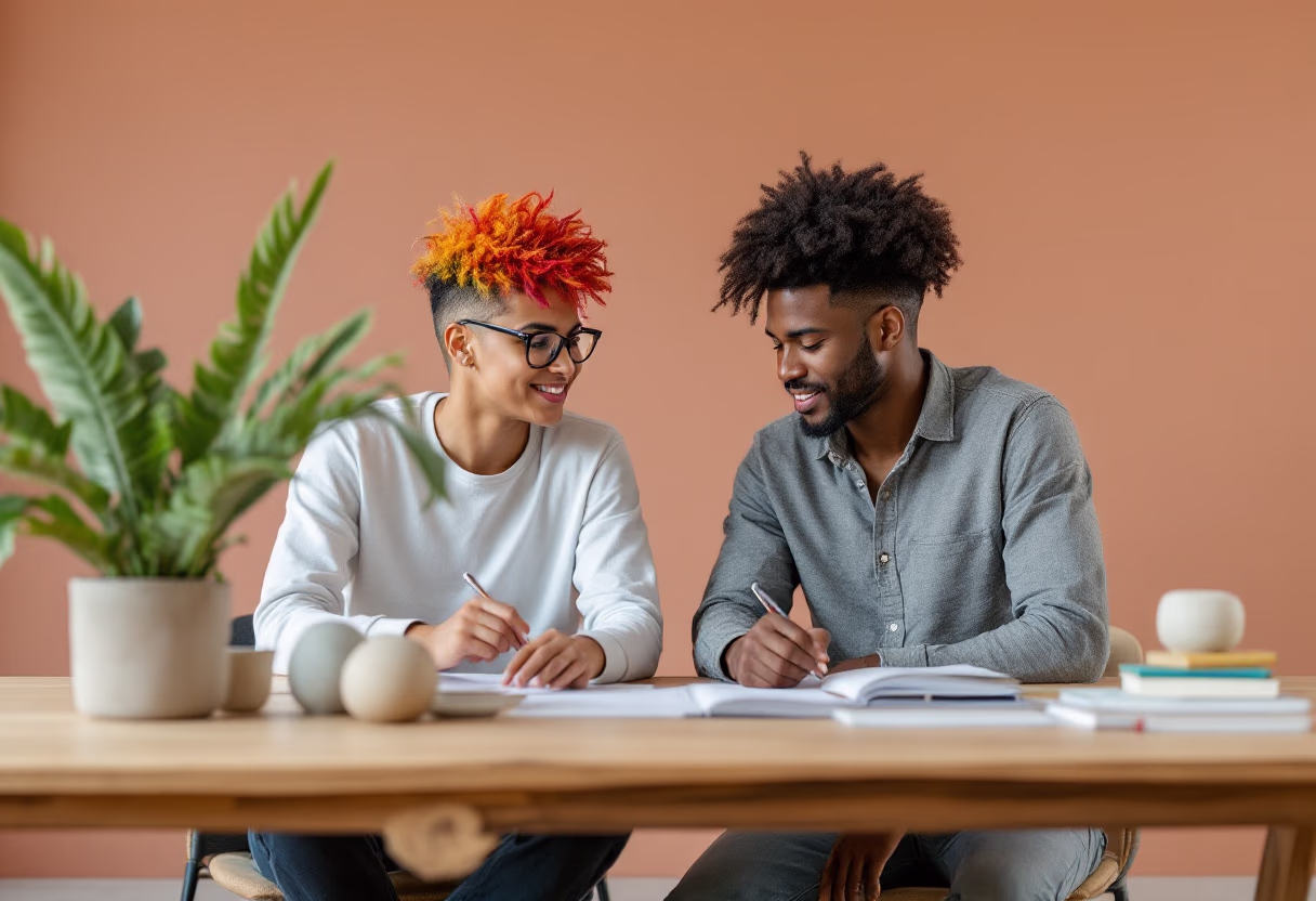 image of founders with a shared moment (for a edtech)