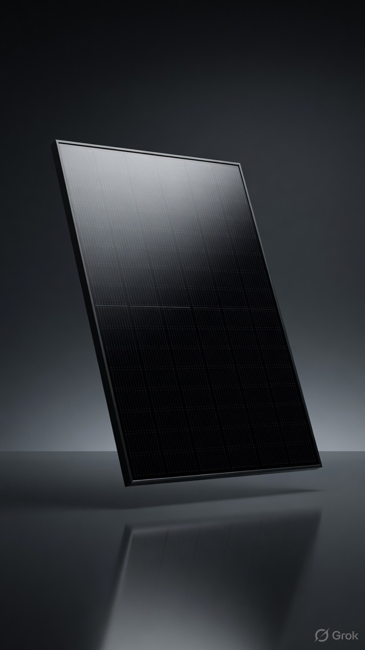 All black solar panel