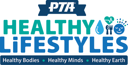 National PTA Healthy Lifestyles logo — Healthy Bodies, Healthy Minds, Healthy Earth