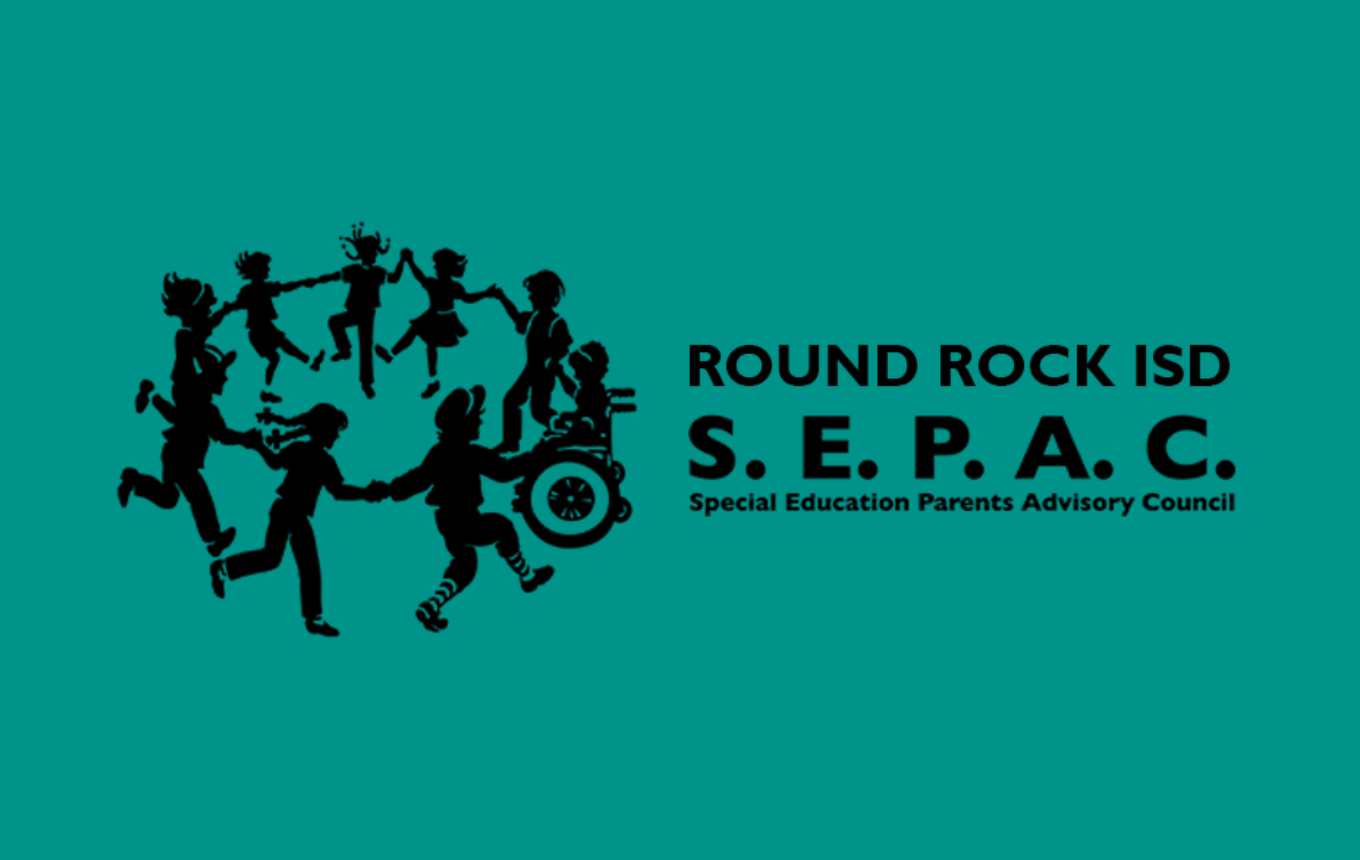 Round Rock ISD S.E.P.A.C. (Special Education Parents Advisory Council) logo with children playing together in a circle.
