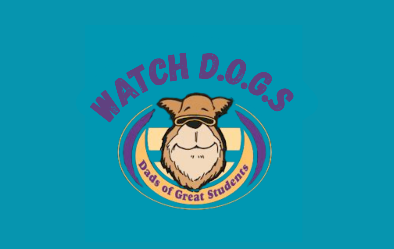 Watch D.O.G.S. (Dads of Great Students) logo featuring a dog mascot wearing sunglasses.