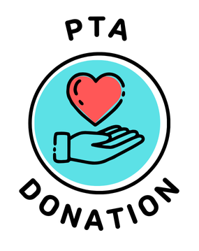 PTA Donation icon with a heart in an open hand.