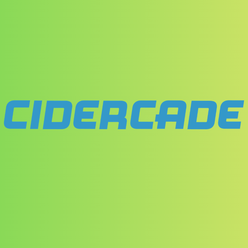 Cidercade logo, a Fern Bluff PTA Bobcat Bash sponsor.
