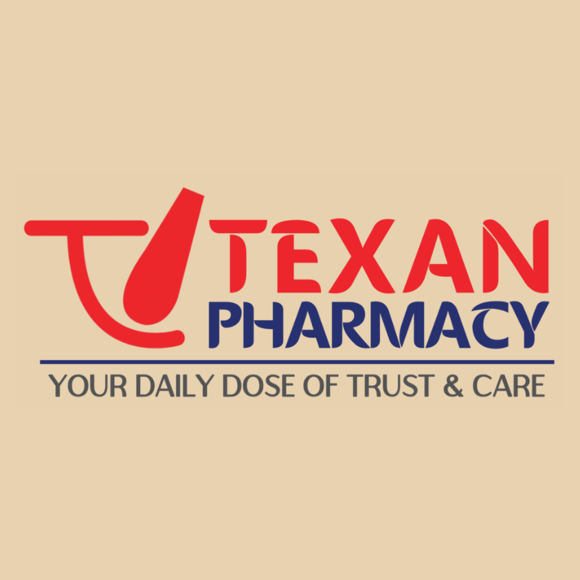 Texan Pharmacy logo, a Fern Bluff PTA Bobcat Bash sponsor.