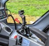 Detail highlighting Two Speed Hydrostatic Transmission on Atom Self Propelled Orchard Sprayer.