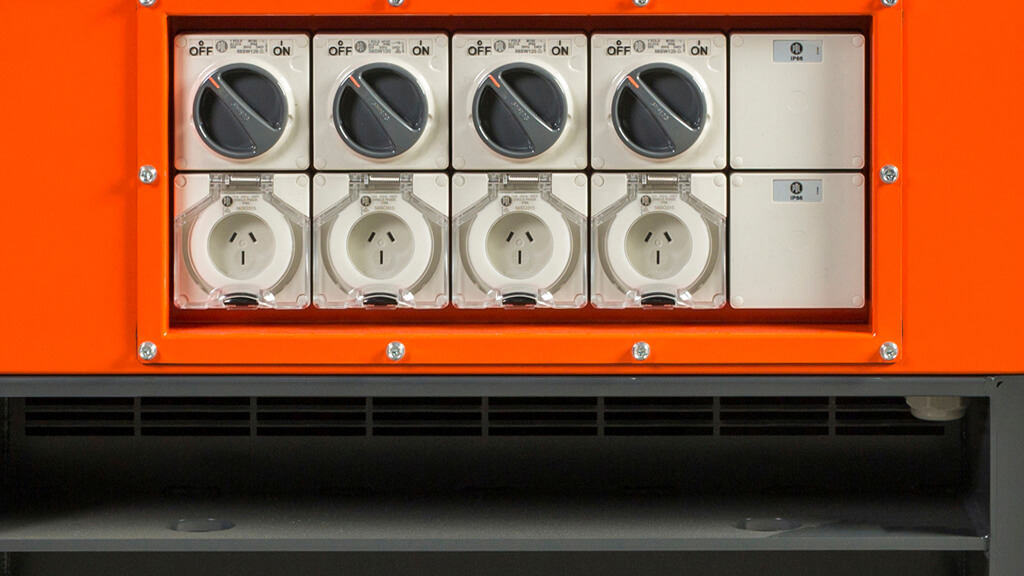 Detail highlighting Receptacles on SQ1120/SQ1150 Generator.
