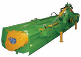 Cabe TSN P stubble and scrub mulcher, a green flail mulcher with a yellow side drive housing.