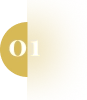 Beige circle with white number 01 on left side against a white background.