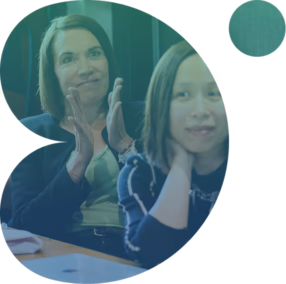 Two team members in a meeting