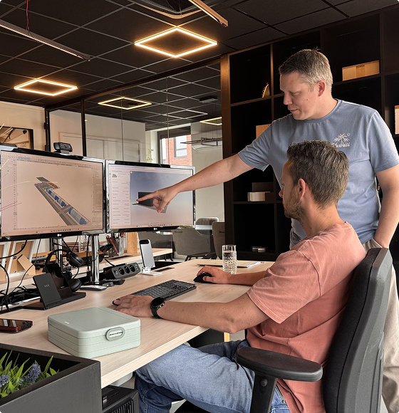 Het team van BIMpressed aan het werk in het kantoor in Barneveld