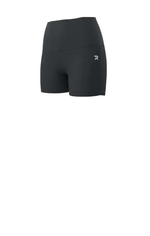 women's sustainable black shaping short shorts — recycled coffee yarn — high-waist moisture-wicking circular sportswear — EECOFF Technology