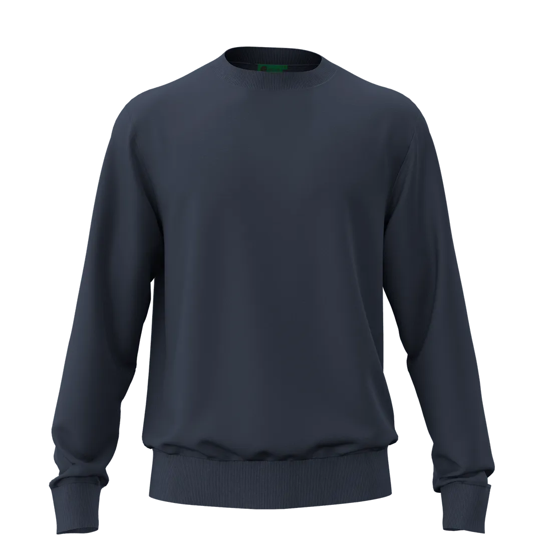 Men's sustainable navy workwear sweat shirt — recycled coffee yarn — odour-resistant corporate wear — EECOFF Technology