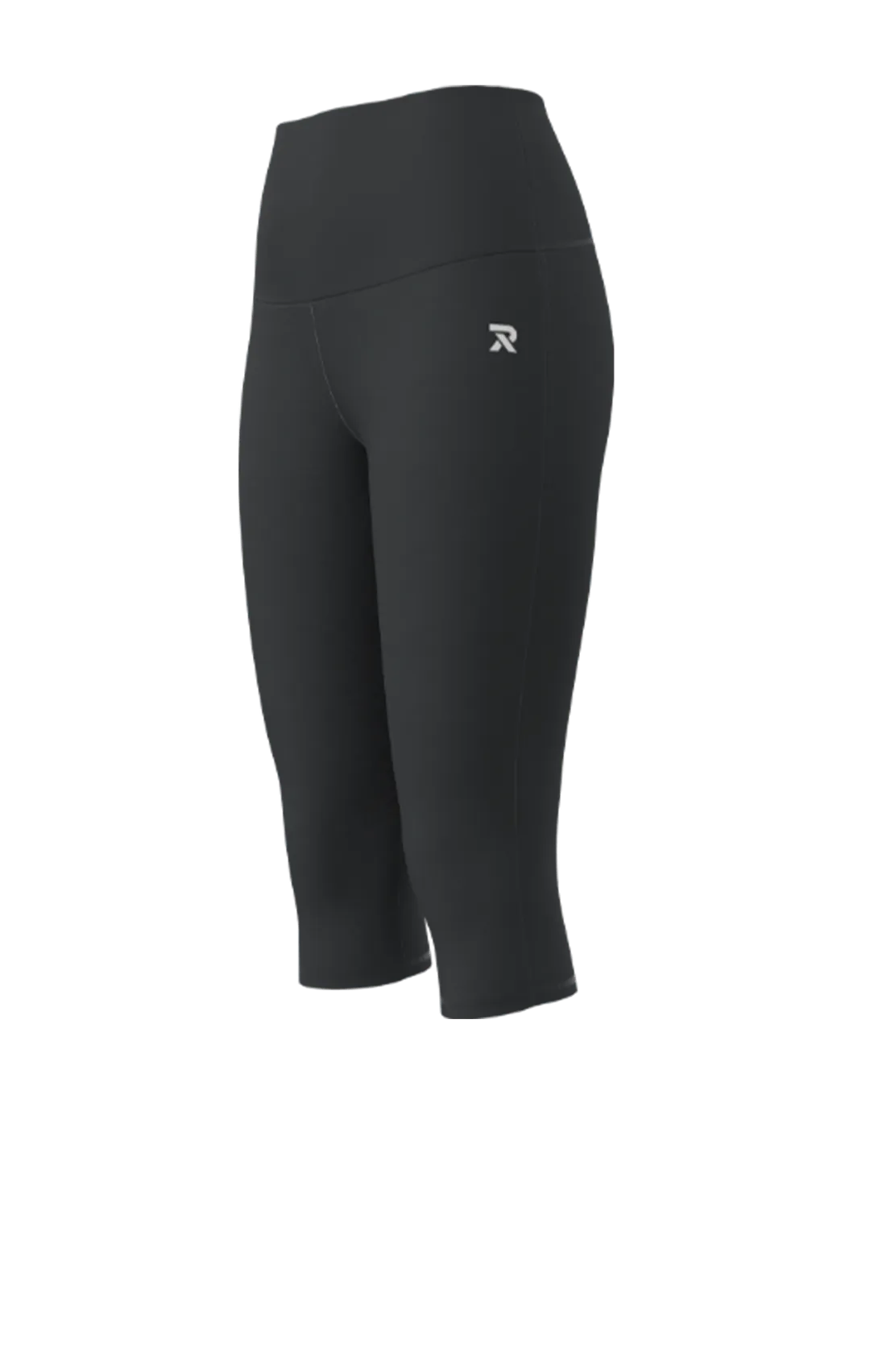 women's sustainable black capri shaping pants — recycled coffee yarn — high-waist moisture-wicking circular sportswear — EECOFF Technology