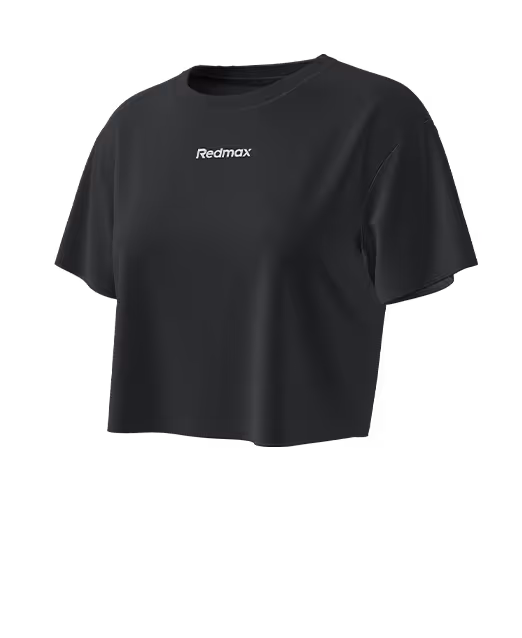 women's sustainable black crop top — recycled coffee yarn — high-waist moisture-wicking circular sportswear — EECOFF Technology
