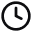 Simple black clock icon showing time at approximately 10:10.