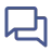 Blue speech bubble with an envelope icon inside, representing communication or messaging.