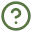 Circular icon featuring two green question marks on a textured pale green background.