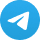Telegram app icon with white paper plane on bright blue circular background.