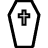 White medical card icon with cross and text lines on black background.