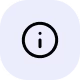 Blue document icon with a folded corner and a circle in the center on a white background.