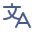 White icon of a card with an asterisk symbol indicating translation or language feature.