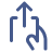 Blue document icon with a folded corner and a circle in the center on a white background.