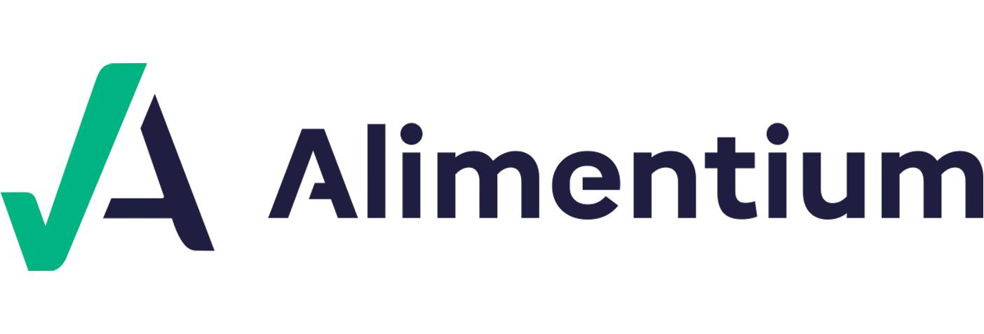 Alimentium logo blue letters