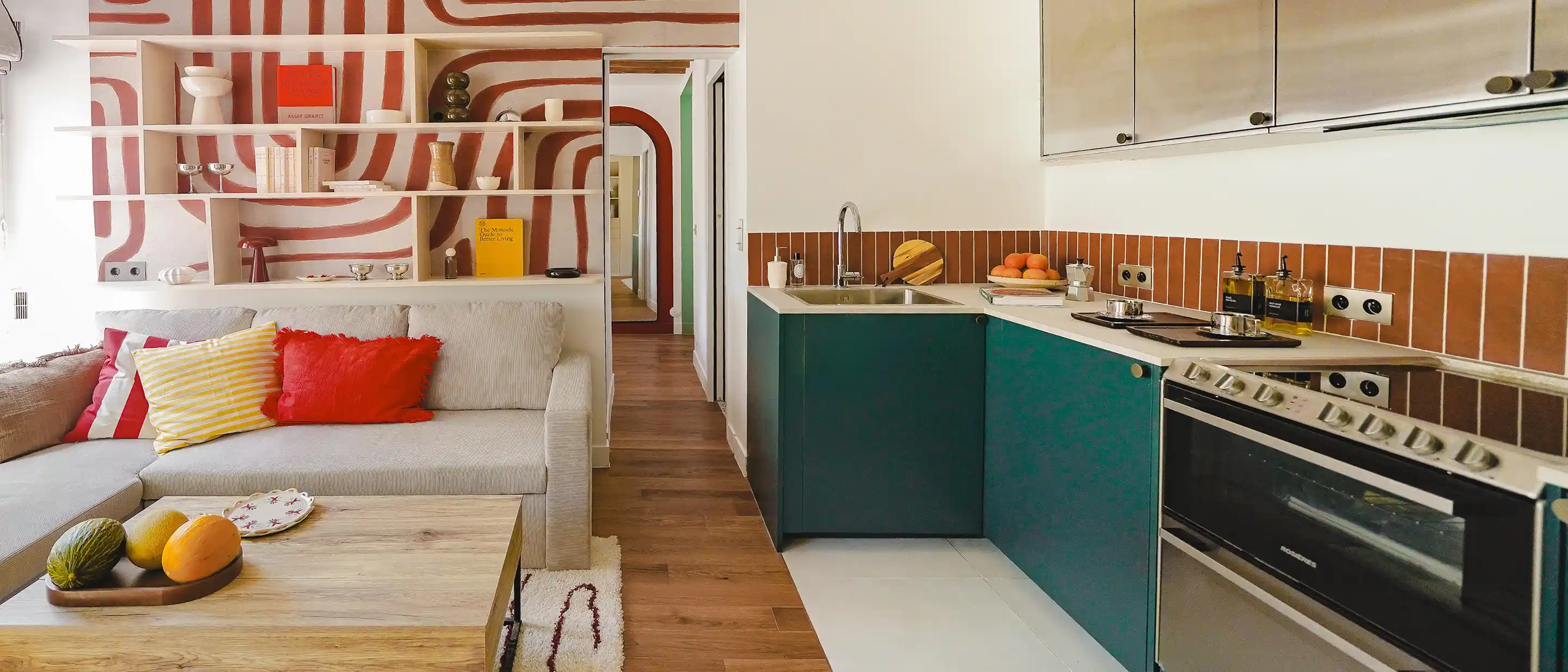 Cuisine ouverte et salon