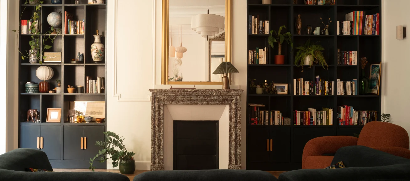Salon d'appartement rénové